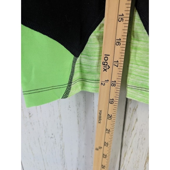 Victoria's Secret Love Pink Yoga Size XS Black And Green Crop Active Leggings - Picture 5 of 7